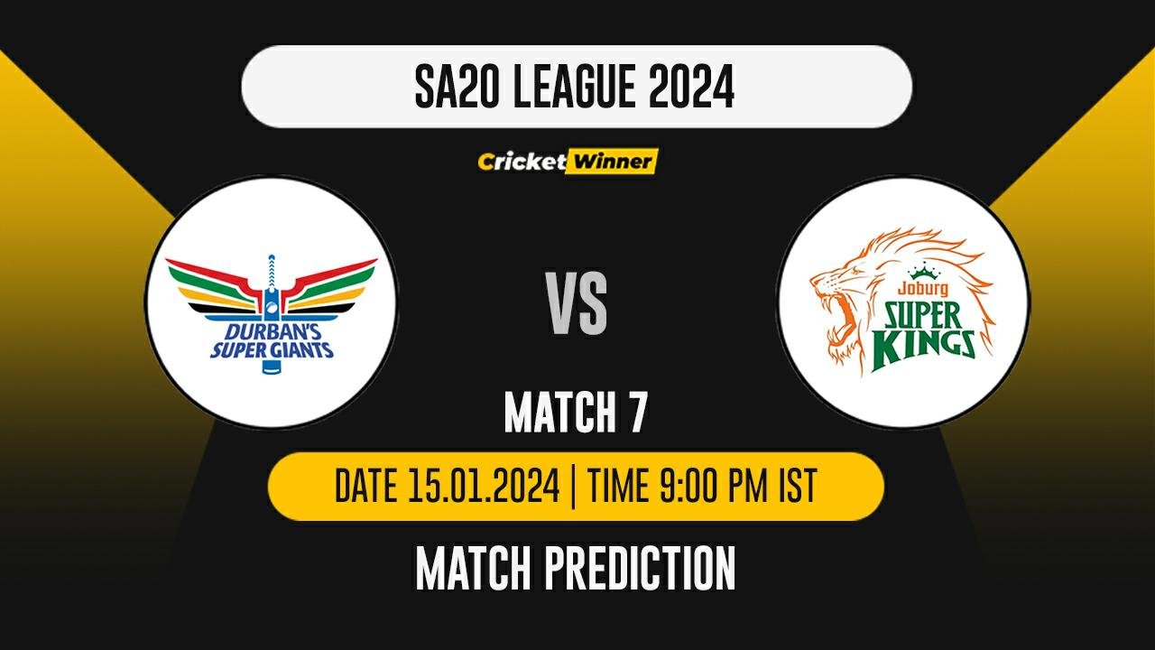 DSG vs JSK Match Prediction- Who Will Win Today’s T20 Match Between Durban Super Giants and Joburg Super Kings, SA20, 7th Match