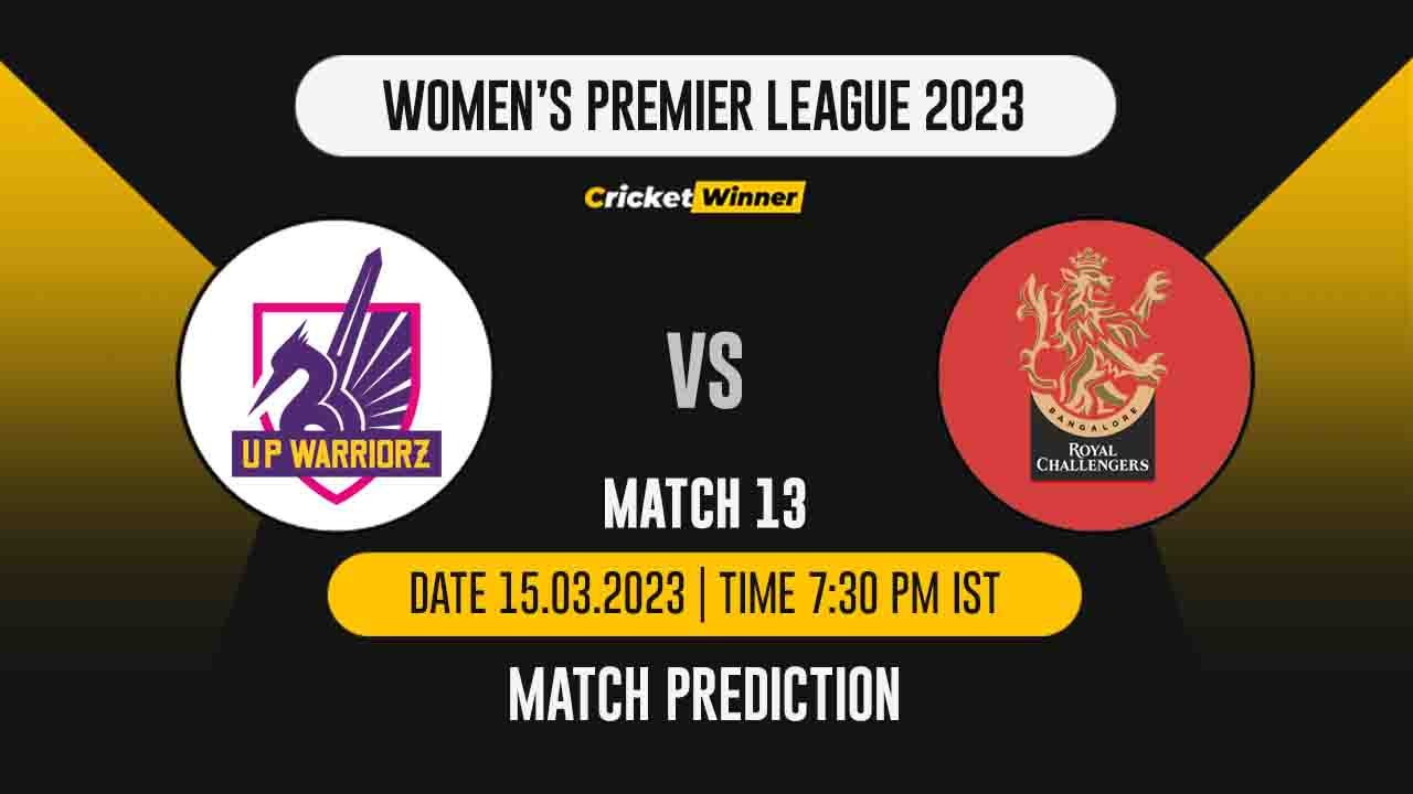 WPL 2023: 13th Match, UP-W vs RCB-W Match Prediction- Who Will Win Today's WPL Match Between UP Warriorz and Royal Challengers Bangalore?
