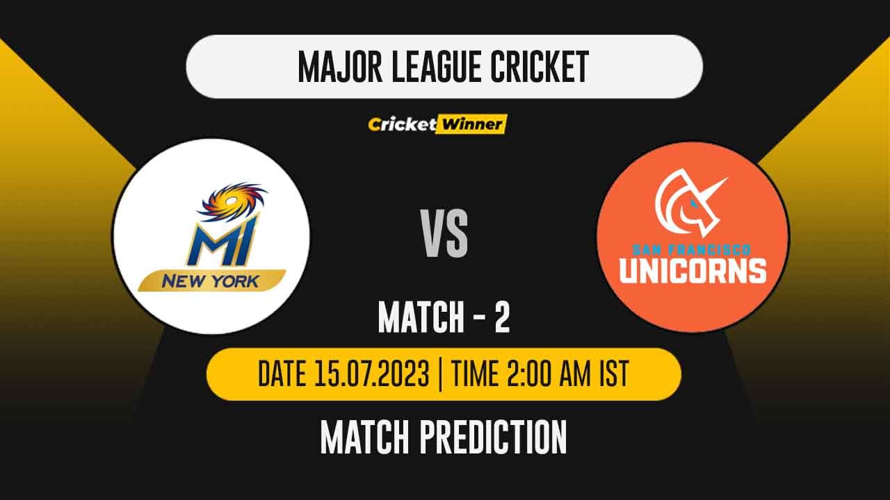 MINY vs SFU Match Prediction- Who Will Win Today’s MLC Match Between MI New York and San Fransisco Unicorns, MLC 2023, Match 2