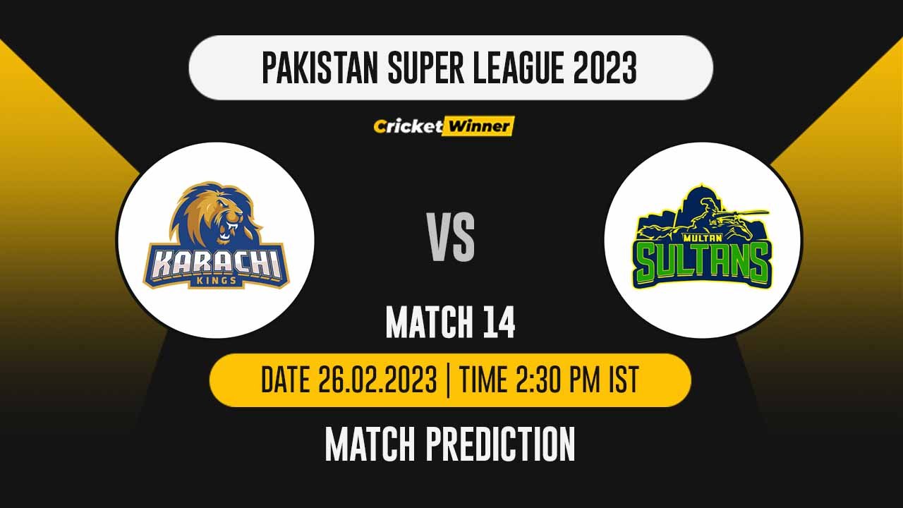 PSL 2023, 14th Match KAR vs MUL Match Prediction- Who Will Win Today's PSL Match Between Karachi Kings and Multan Sultans?