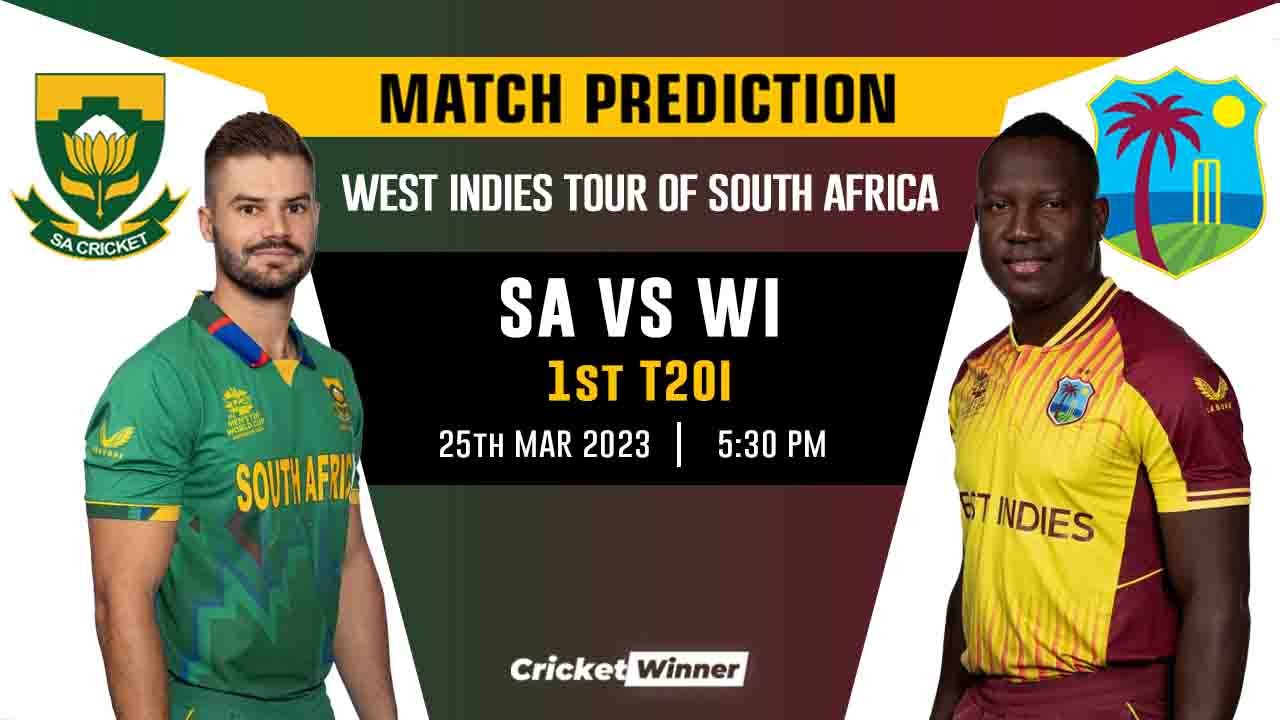 SA vs WI 1st T20I Match Prediction- Who Will Win the 1st T20I Between South Africa and West Indies?