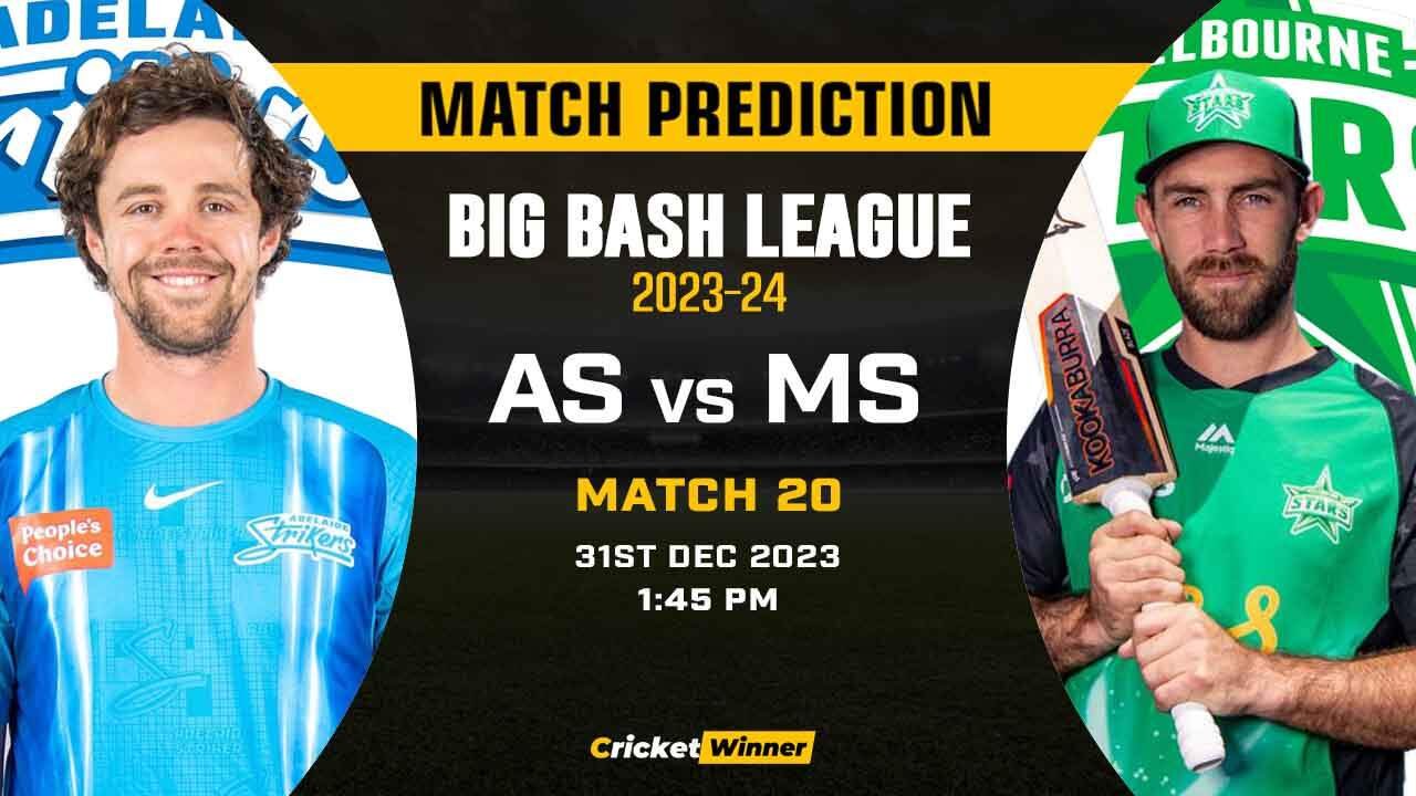 AS vs MS Match Prediction- Who Will Win Today’s T20 Match Between Adelaide Strikers and Melbourne Stars, Big Bash League, 20th Match