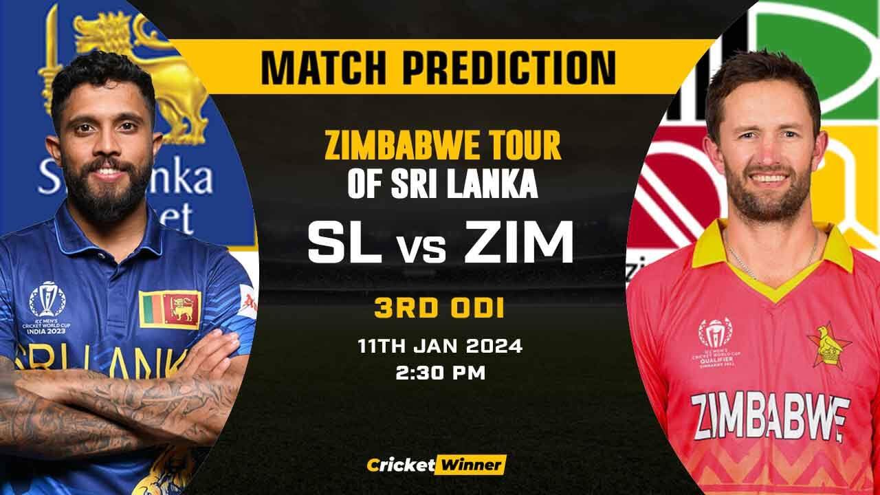 SL vs ZIM 3rd ODI Match Prediction- Who Will Win Today's Match Between Sri Lanka and Zimbabwe