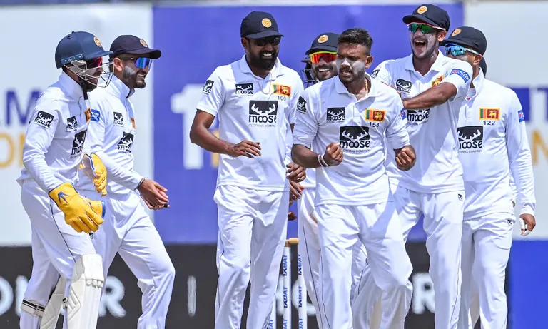 Sri Lanka players during Test match