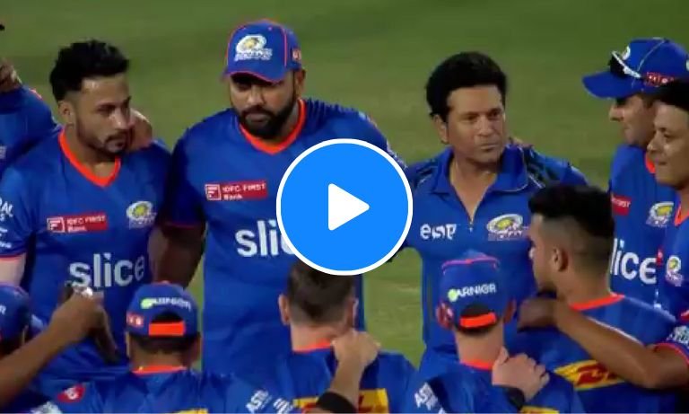 Watch: Rohit gets a special gift from Sachin Tendulkar on his 200th IPL match for MI