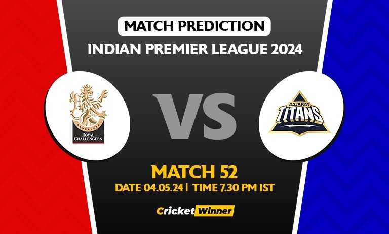 IPL 2024: Match 52, RCB vs GT Today Match Prediction - Who will win today's IPL match?