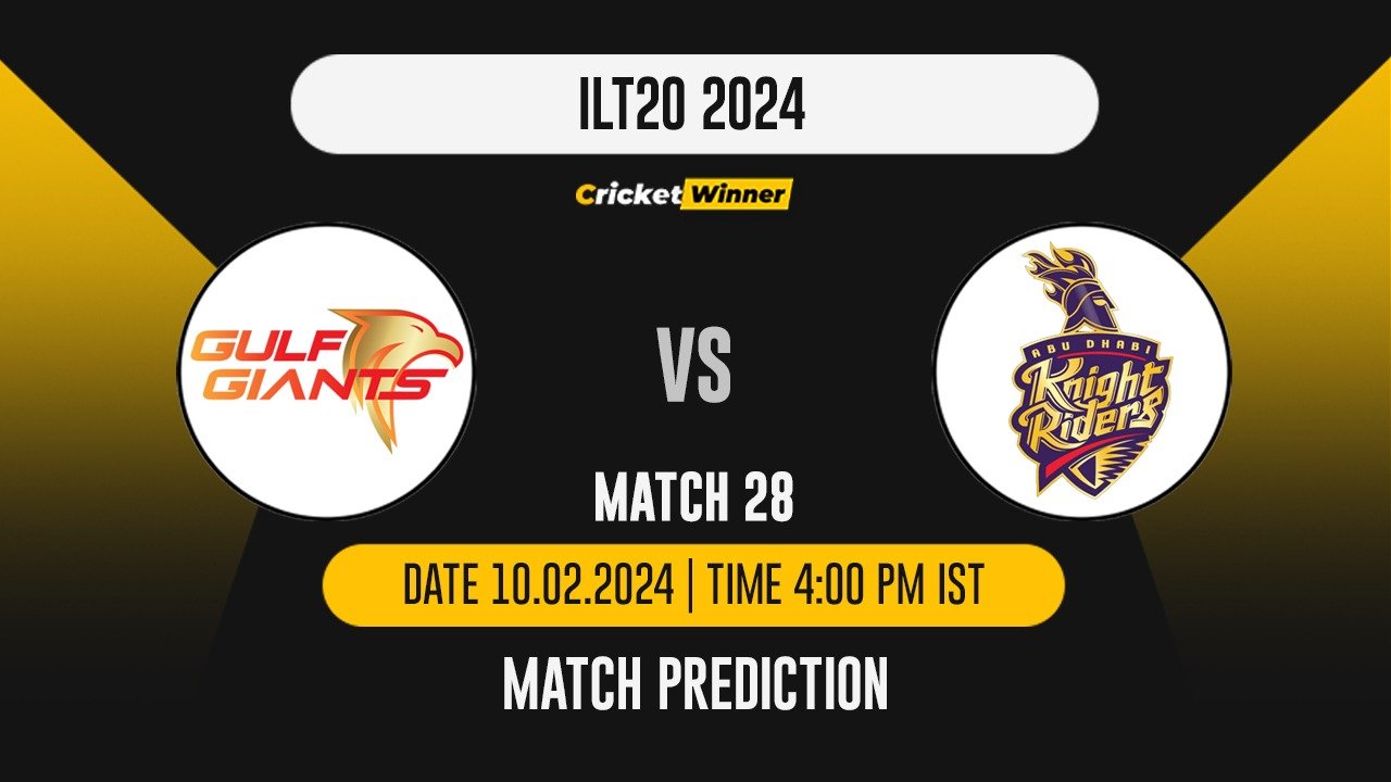 AKDR vs GG Match Prediction- Who Will Win Today’s T20 Match Between Abu Dhabi Knight Riders and Gulf Giants, ILT20, 28th Match