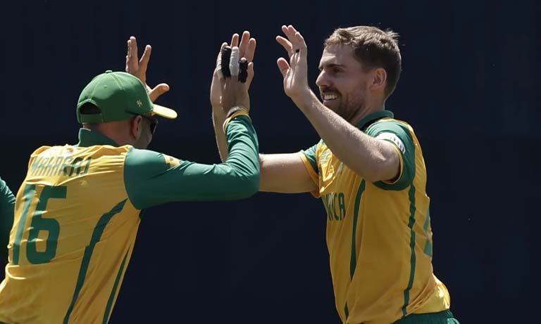 SL vs SA: Anrich Nortje records best figures for SA in T20 World Cup match