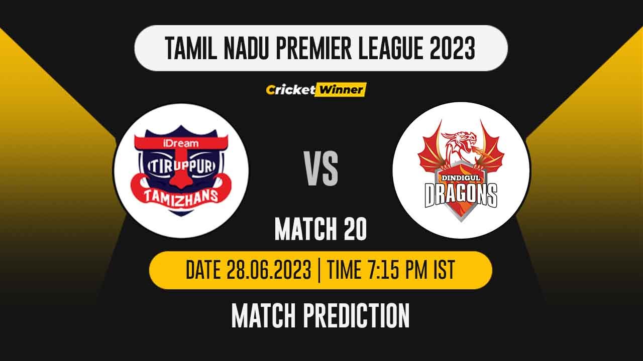 TT vs DD Match Prediction- Who Will Win Today’s IPL Match Between IDream Tiruppur Tamizhans and Dindigul Dragons, TNPL 2023, 20th Match