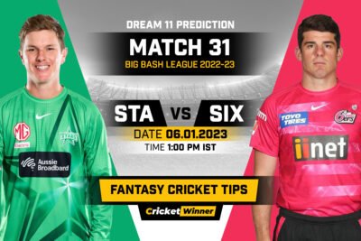 BBL 2022: Match 31, STA vs SIX Match Prediction- Who Will Win Today's BBL Match Between Melbourne Stars and Sydney Sixers?