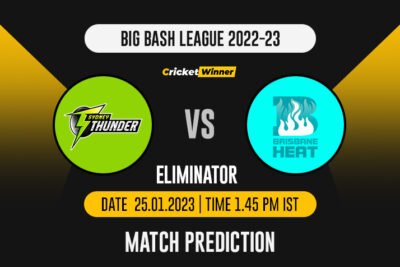 BBL 2022: Eliminator, THU vs HEA Match Prediction- Who Will Win Today's BBL Match Between Sydney Thunder and Brisbane Heat?
