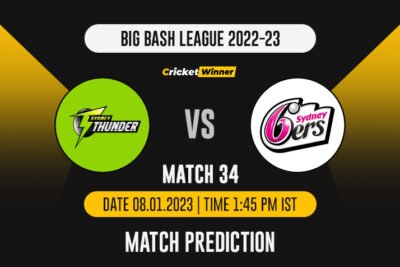 BBL 2022: Match 34, THU vs SIX Match Prediction- Who Will Win Today's BBL Match Between Sydney Thunder and Syndey Sixers?