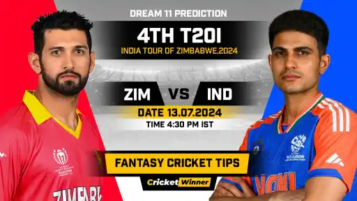 ZIM vs IND Dream11 Prediction, Fantasy Cricket Tips, Probable Playing XI, Pitch Report &amp; Injury Updates For 4th T20I Match