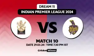 RCB vs KKR Dream11 Prediction, Fantasy Cricket Tips, Probable Playing XI, Pitch Report & Injury Updates For 10th Match