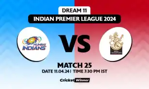 RCB vs MI Dream11 Prediction, Fantasy Cricket Tips, Probable Playing XI, Pitch Report &amp; Injury Updates For 25th Match