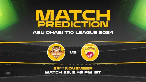 Abu Dhabi T10: 28th Match, SA vs TAD, Match Prediction - Who Will Win Today?
