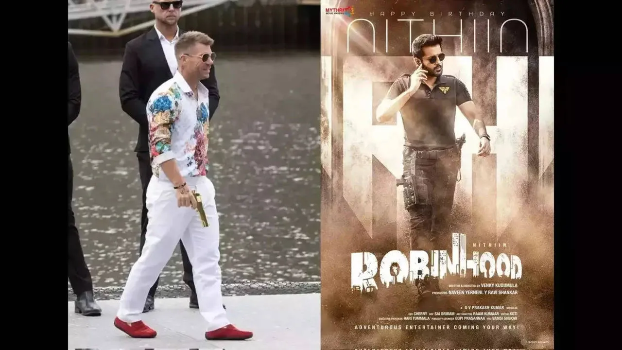 Australian cricketer David Warner is making his Tollywood debut with a cameo in Robinhood, starring Nithiin and Sreeleela. Producer Ravi Shankar confirms the exciting news.