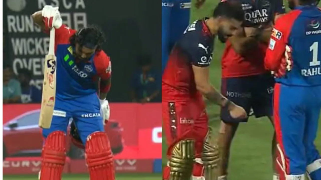 Virat Kohli mocking KL Rahul's kantara celebration after RCB defeat DC