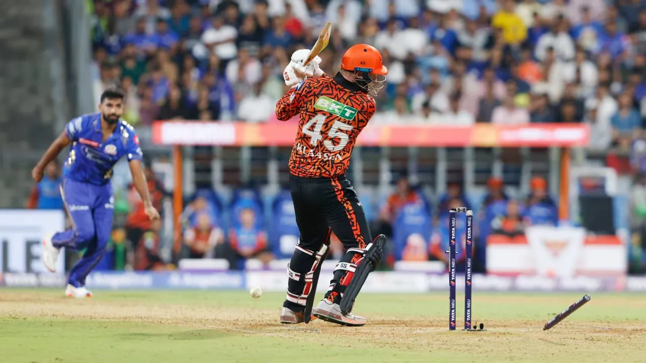 Sunrisers Hyderabad were reduced to 24/4 in the PowerPlay by Mumbai Indians in IPL 2025 Match 41