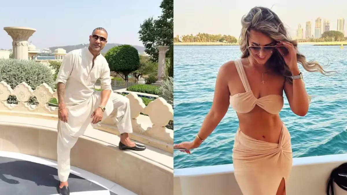 Shikhar Dhawan and Sophie Shine 