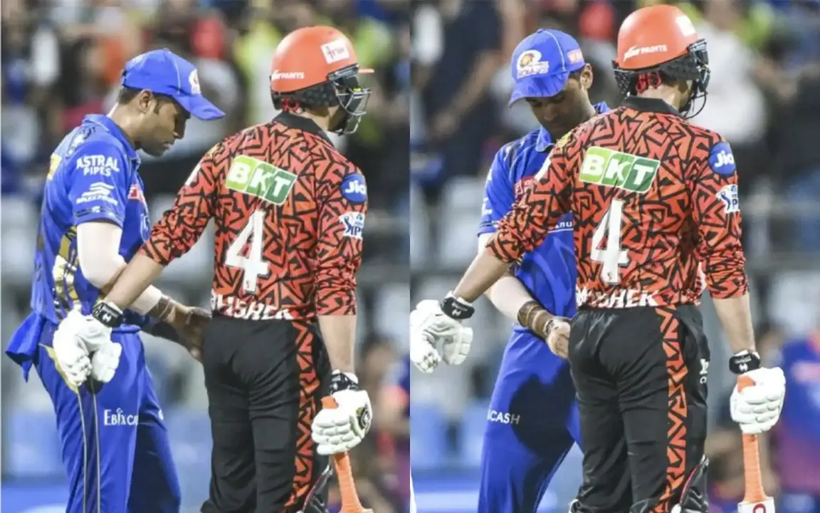 Suryakumar Yadav checks Abhishek Sharma’s Pocket