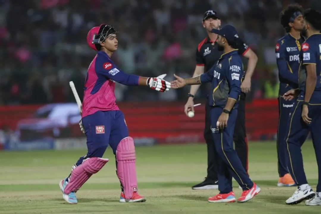 Fans Celebrating as RR Crushes GT with Explosive Batting
