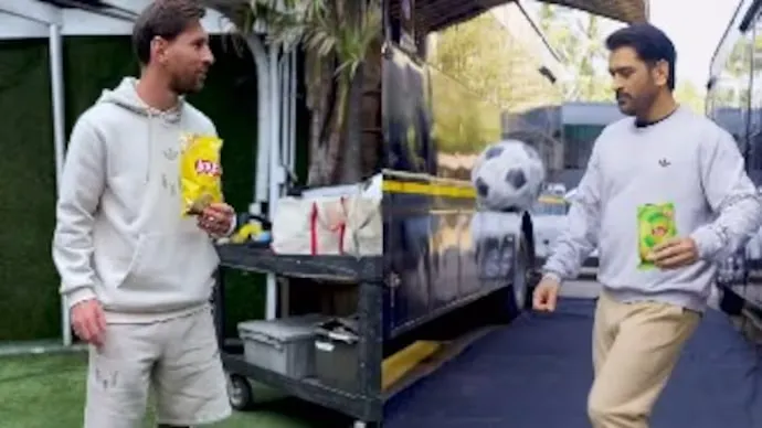  MS Dhoni and Messi 