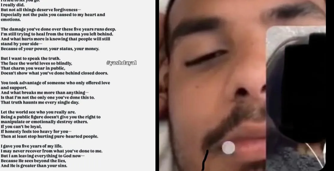 Personal note exposing Yash Dayal with his photo.