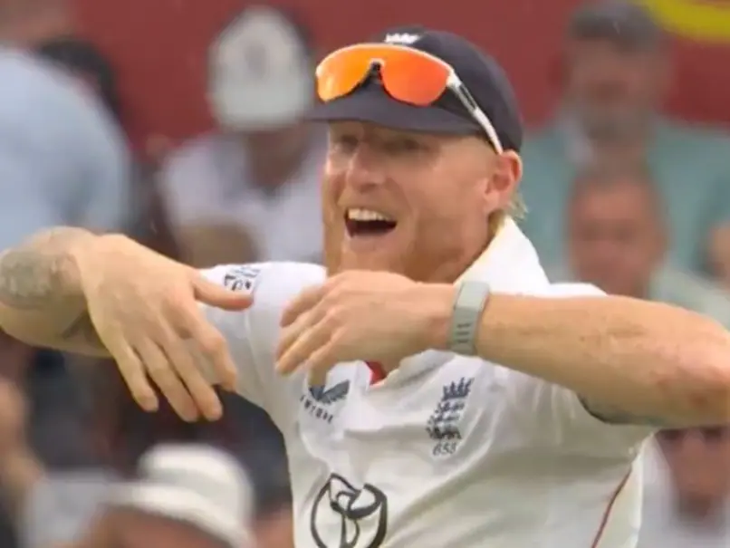 Ben Stokes celebration after Prasidh Krishna's wicket