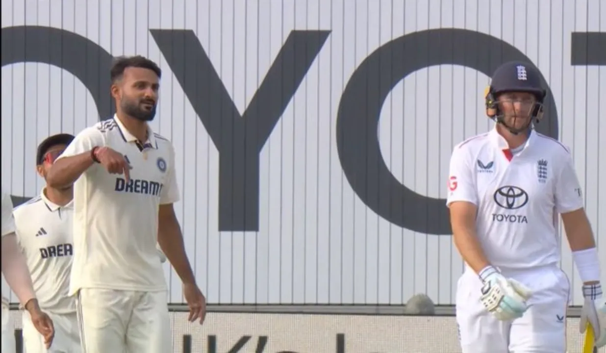 Akash Deep’s “I’m here” cold celebration after dismissing Joe Root