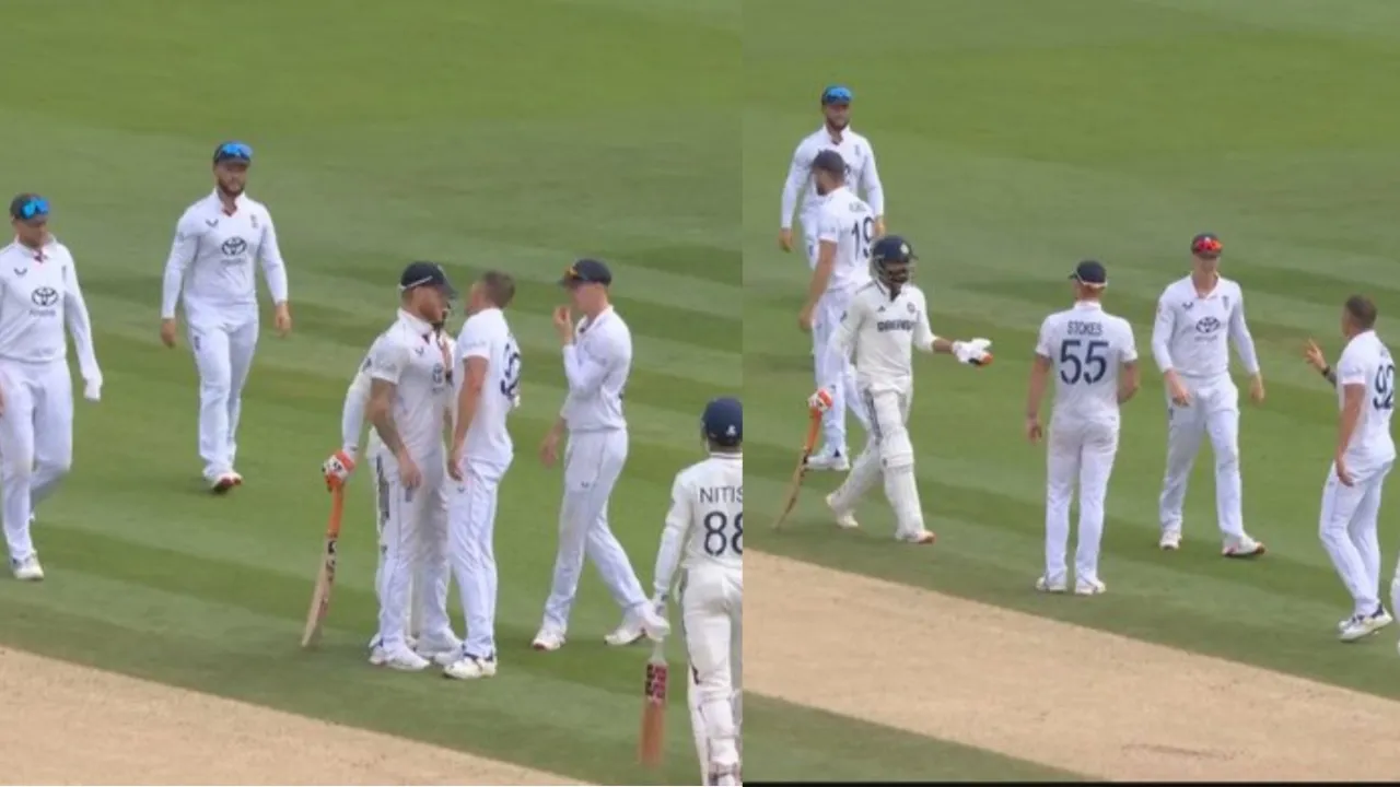 Ravindra Jadeja collided with Brydon Carse.