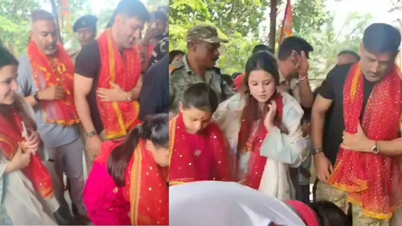 MS Dhoni's temple visit with his family. 