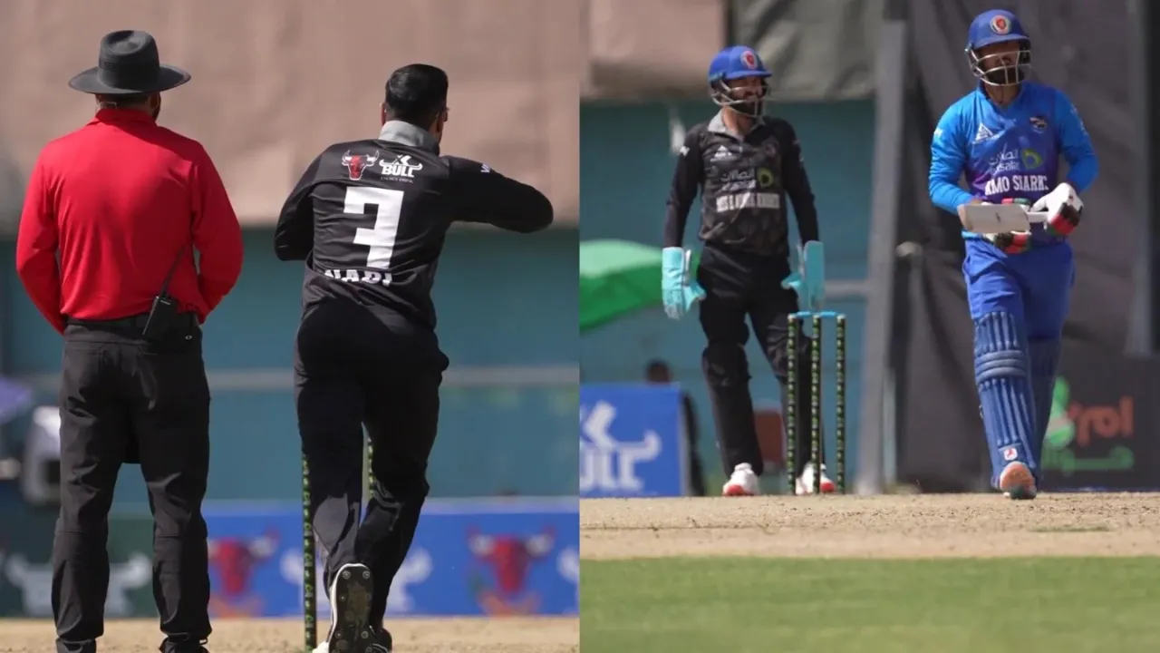 Mohammad Nabi's son nails his father. 