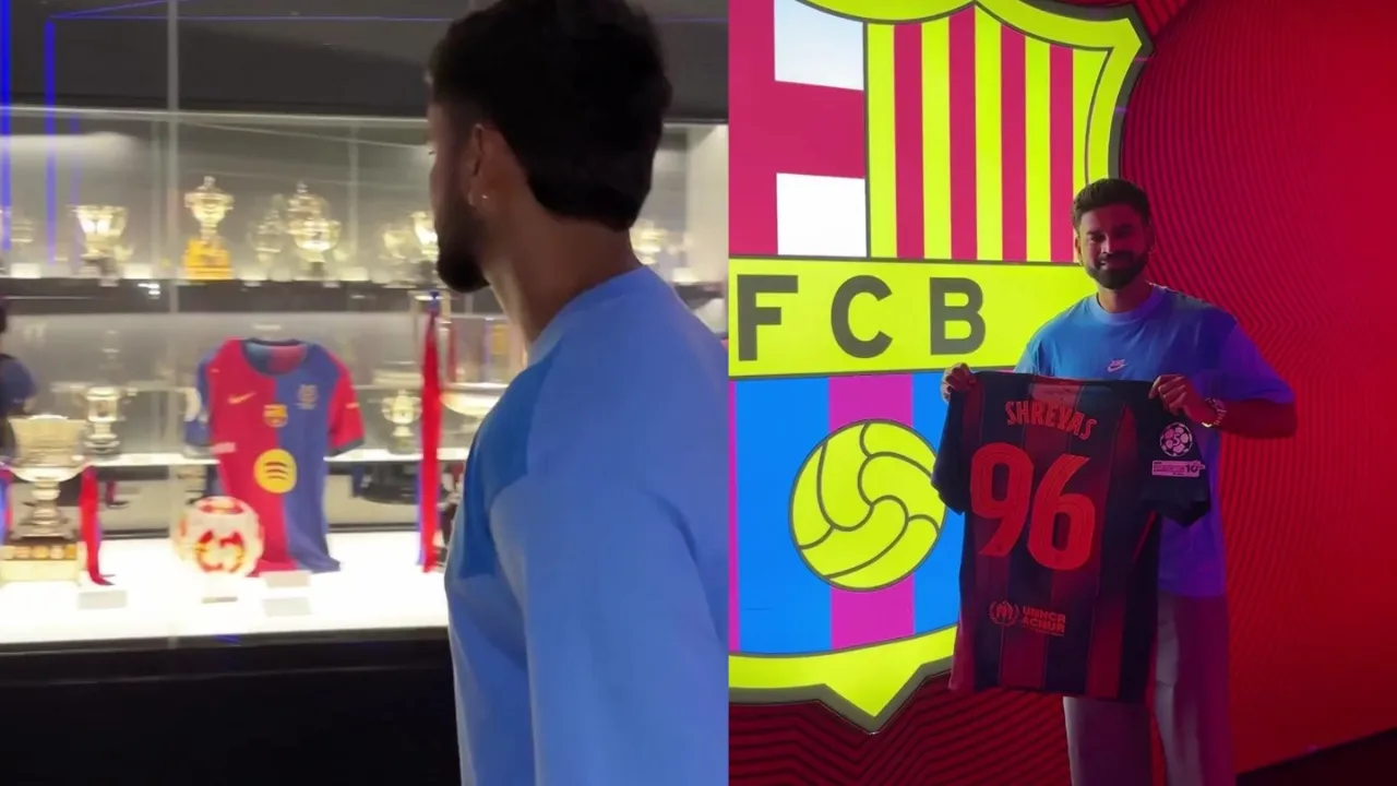 Shreya Iyer visits FC Barcelona. 