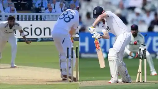 Jasprit Bumrah cleans up Harry Brook.