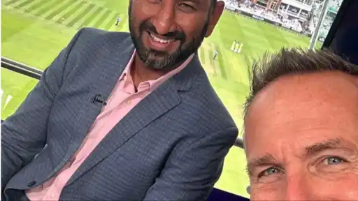 Cheteshwar Pujara and Michael Vaughan.