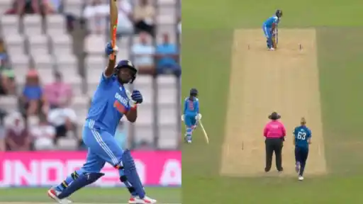 Deepti Sharma credits for one-handed six.