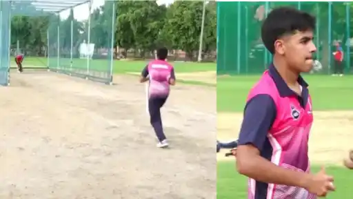 Virat Kohli's nephew trains. 
