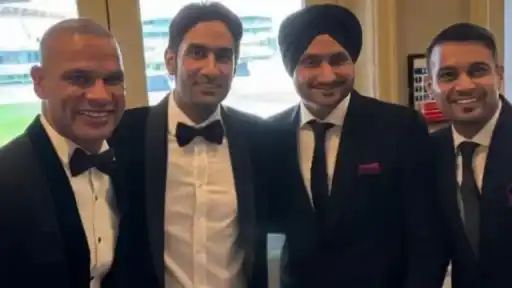 Harbhajan Singh shares moments with Shikhar Dhawan.