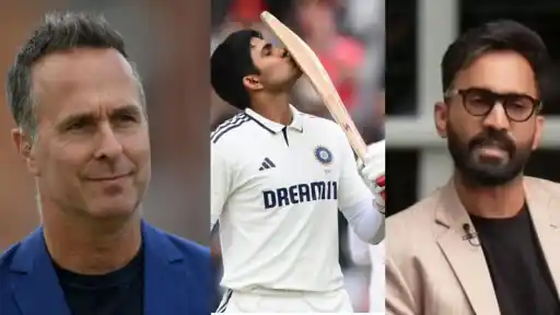 Dinesh Karthik and Michael Vaughan react to Shubman Gill's performance.