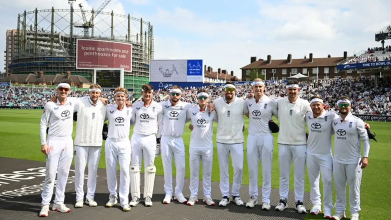 England team wearing headbands. 