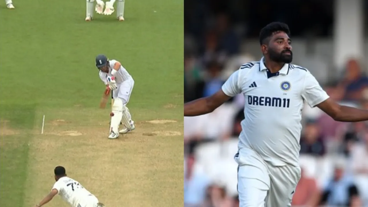 Ollie Pope trapped LBW to Mohammed Siraj. 