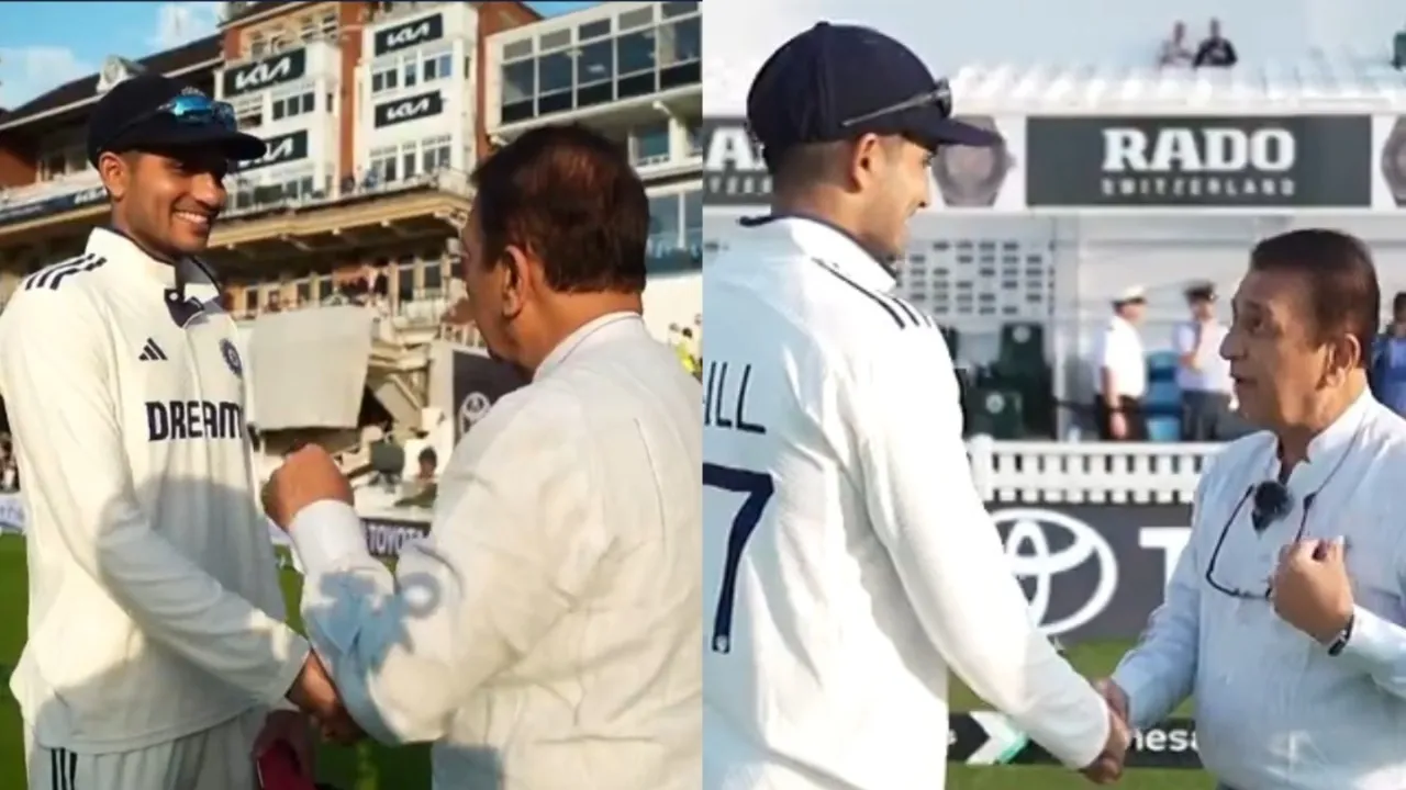Sunil Gavaskar meets Shubman Gill. 