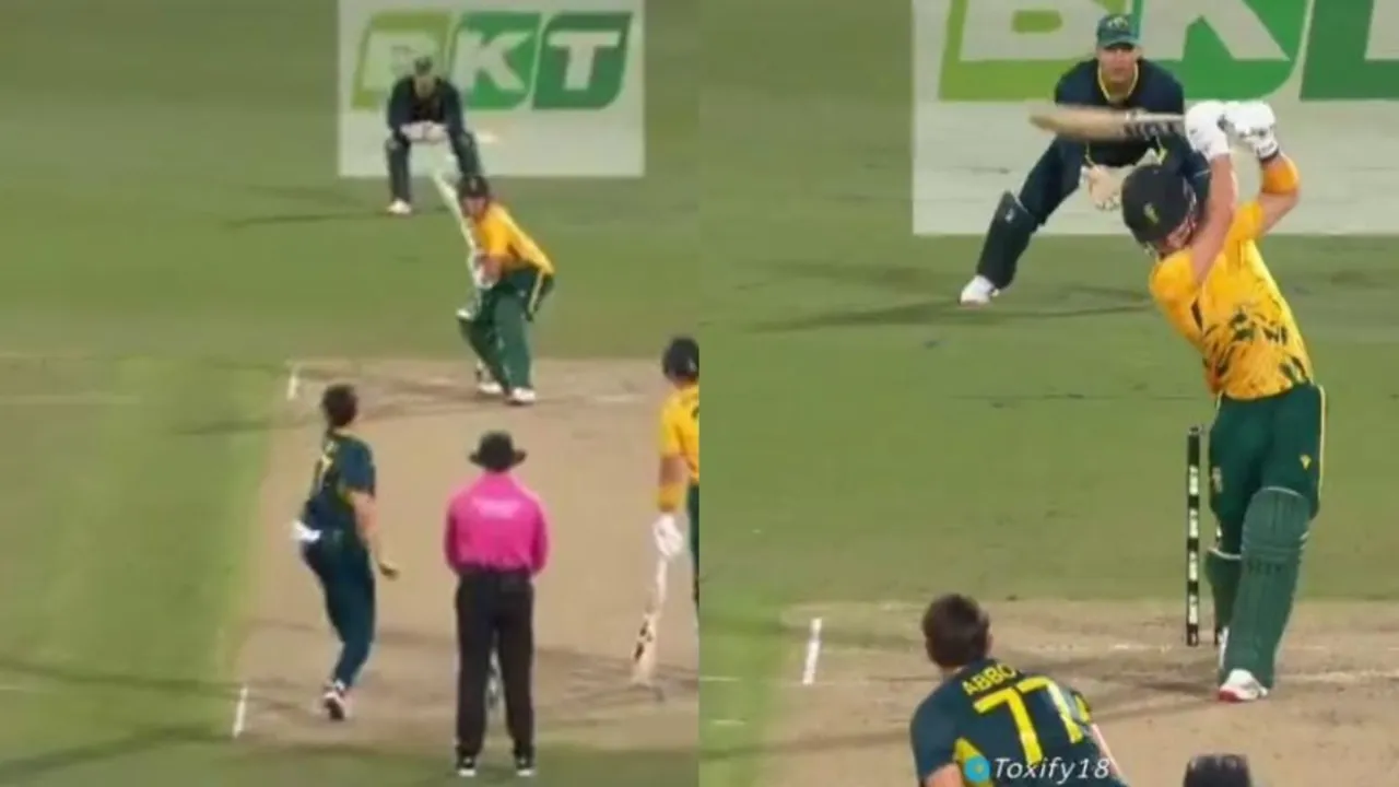 Dewald Brevis' no-look six. 