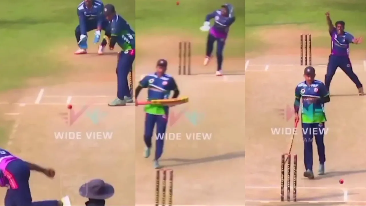 Viral hilarious run-out of batter. 