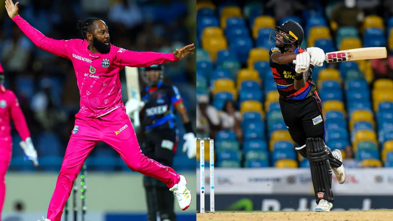 Antigua and Barbuda Falcons vs Barbados Royals match highlights and scorecard. 