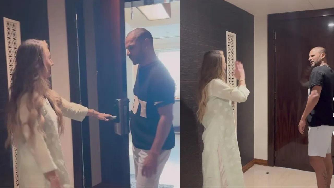 Shikhar Dhawan teaches his wife Hindi language. 