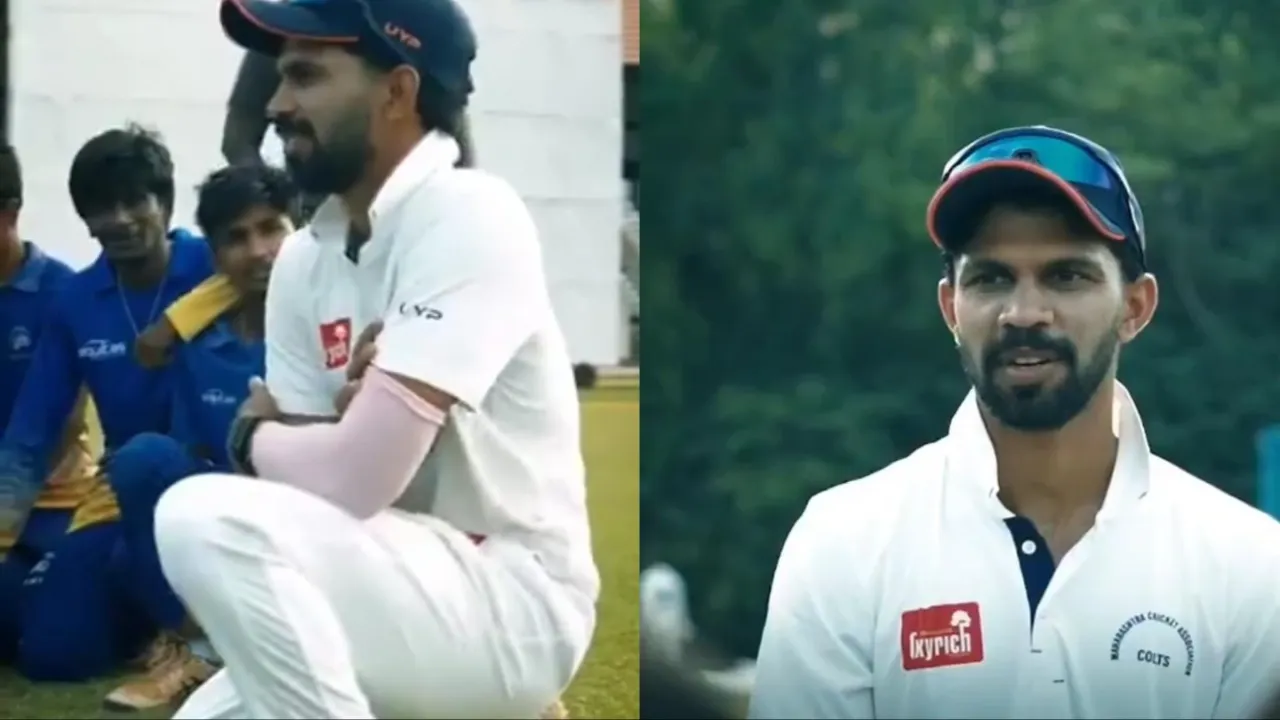 Ruturaj Gaikwad interacts with Super Academy players. 