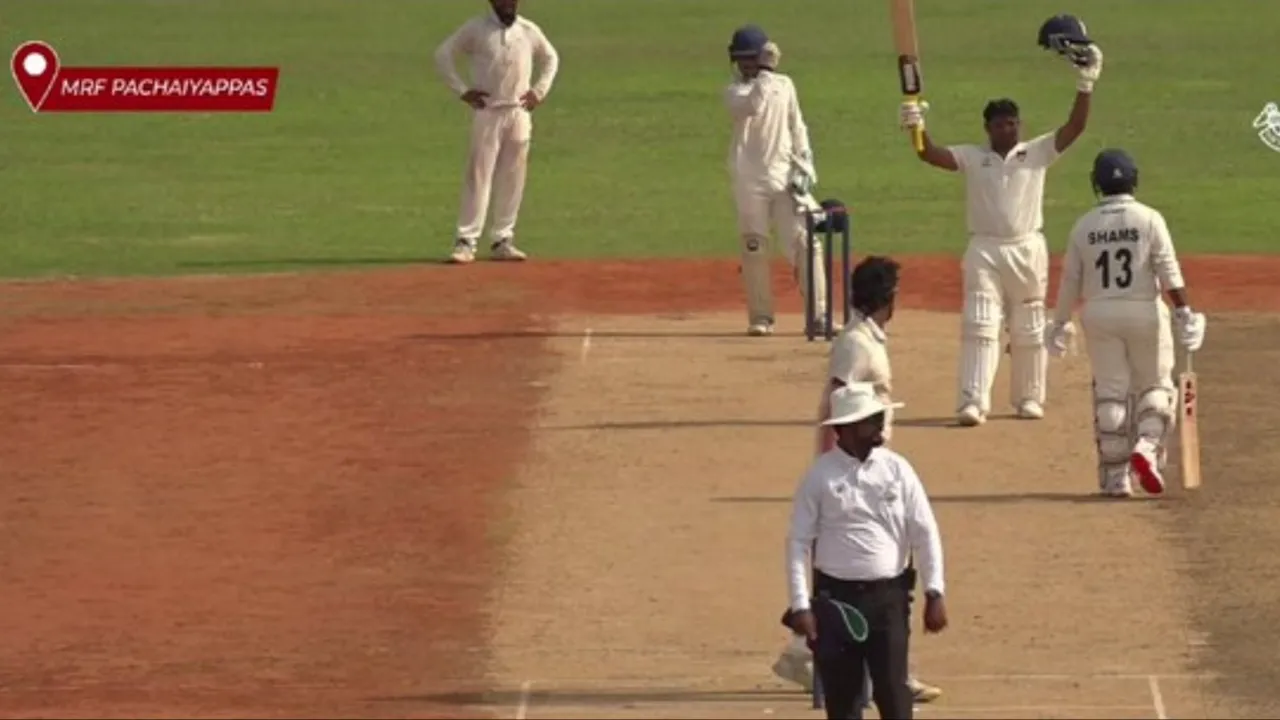 Sarfaraz Khan's century in Buchi Babu Trophy 2025. 