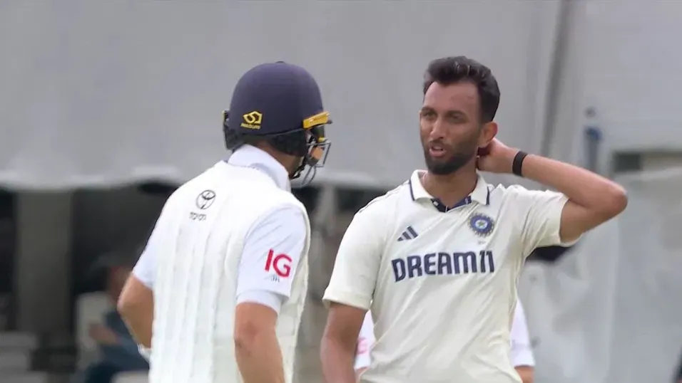 Prasidh Krishna and Joe Root 